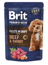 Brit Premium Dog Fillets Gravy Beef&Carrot 85g