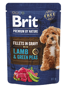 Brit Premium Dog Fillets Gravy Lamb&Green Peas 85g