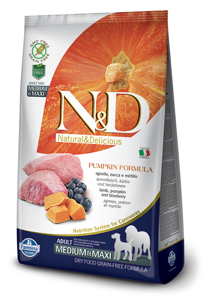 N&D Pumpkin DOG Adult M/L Lamb & Blueberry 12kg