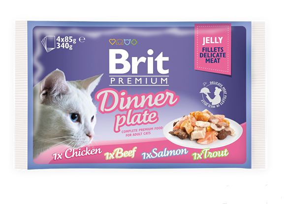 Brit Premium Cat D Fillets in Jelly Dinner Plate 340g