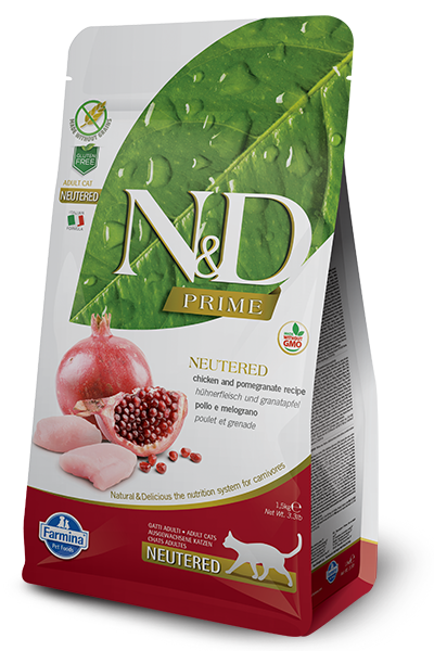 N&D PRIME CAT Neutered Chicken&Pomegranate 1,5kg