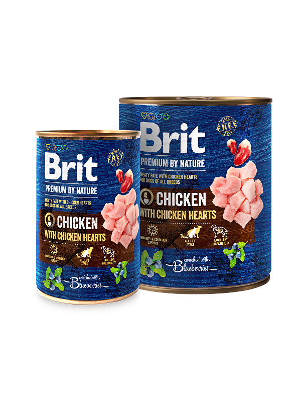 Brit Premium Dog by Nature  konz Chicken & Hearts 800g