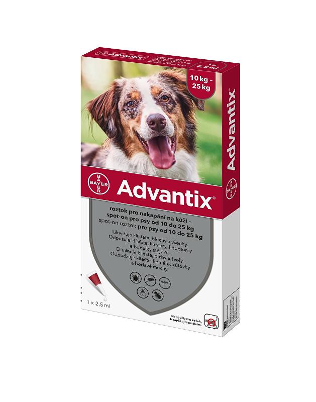 Advantix Spot On 1x2,5ml pro psy 10-25kg (1 pipeta)