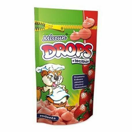 Pochoutka hlodavec Mlsoun jahodové dropsy 50g