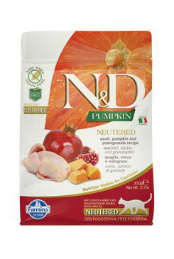 N&D Pumpkin CAT Neutered Quail & Pomegranate 300g