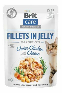 Brit Care Cat Fillets in Jelly Chicken&Cheese 85g