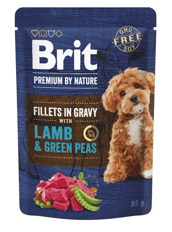 Brit Premium Dog Fillets Gravy Lamb&Green Peas 85g