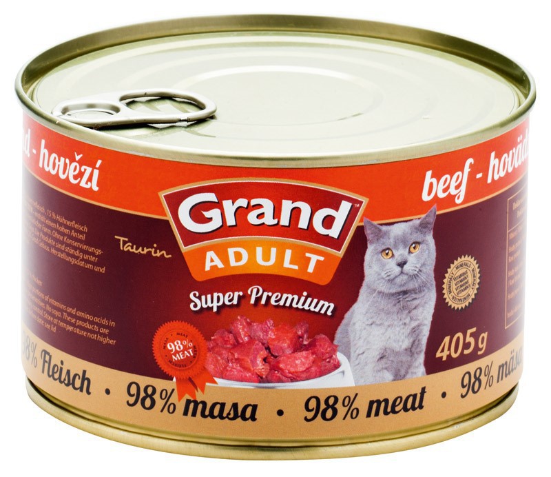 GRAND konz.  Superpremium kočka hovězí 405g