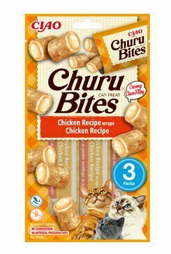 Churu Cat Bites Chicken wraps&Chicken Purée 3x10g