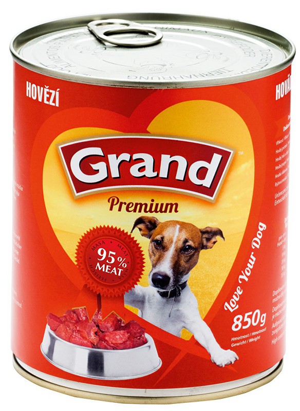 GRAND konz. pes hovězí 850g