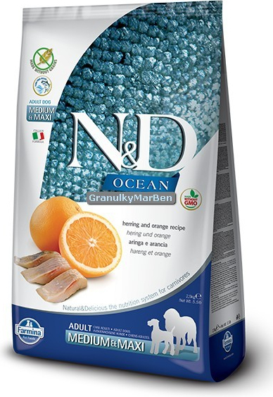 N&D OCEAN DOG Adult M/L Herring & Orange 12kg