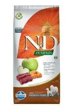 N&D Pumpkin DOG Adult M/L Venison & Apple 12kg