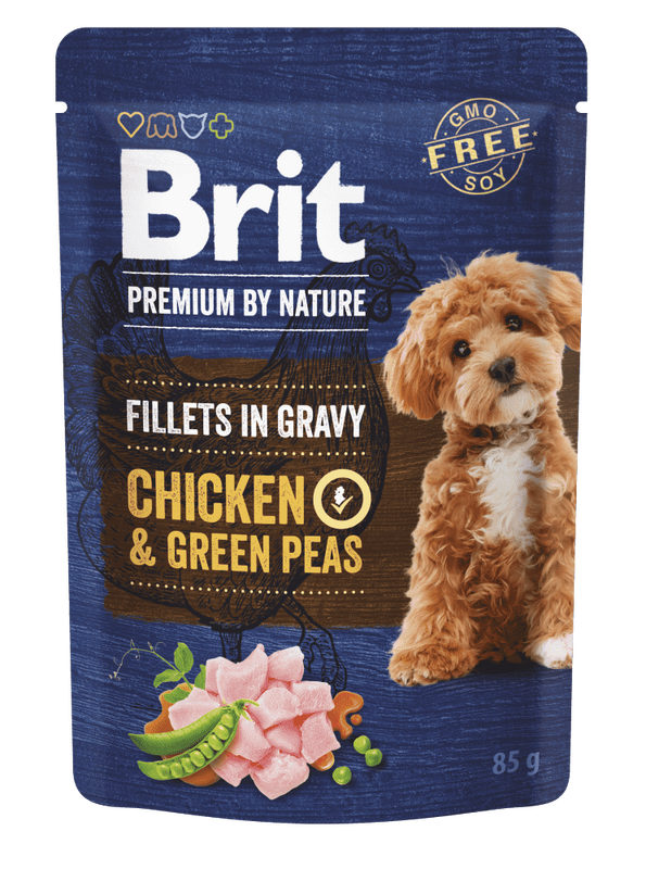 Brit Premium Dog Fillets Gravy Chicken&Green Peas 85g