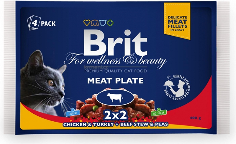 Brit Premium Cat kapsa Meat Plate 400g (4x100g)