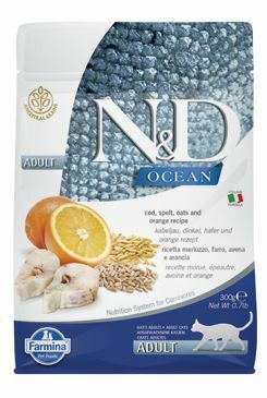 N&D OCEAN CAT LG Adult Codfish & Orange 300g