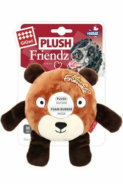 Hračka pes GiGwi Plush Friendz medvěd s gumovým kroužk