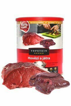 Topstein Hovězí s játry v plechu 800 g