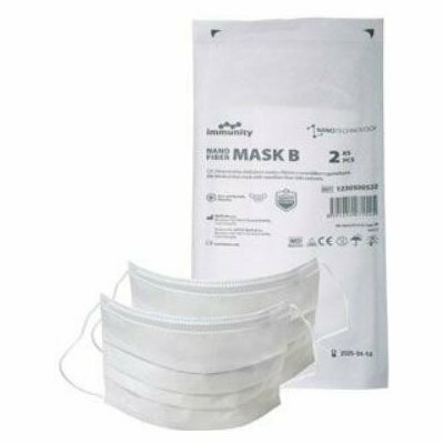 Ústenka jednoráz. IMMUNITY NANO MASK B,pruž.pásky 2ks