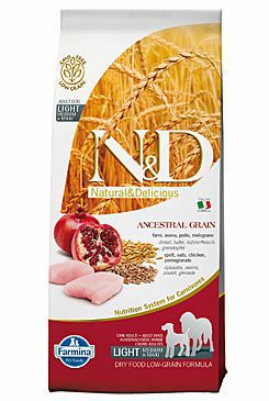 N&D LG DOG Light M/L Chicken&Pomegranate 12kg