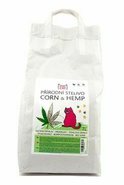 Podestýlka Rebel Cat přírodní,hrudkující Corn&Hemp 7l