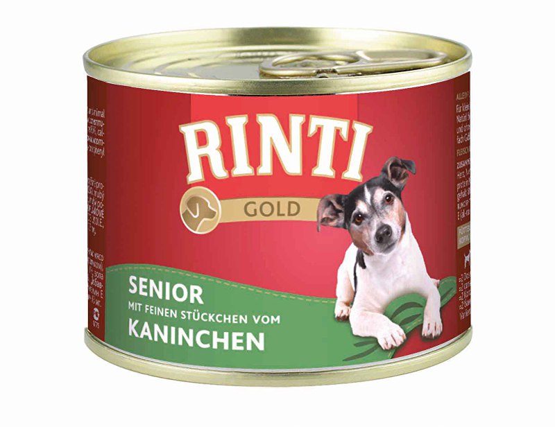 Rinti Dog Gold Senior konzerva králík 185g