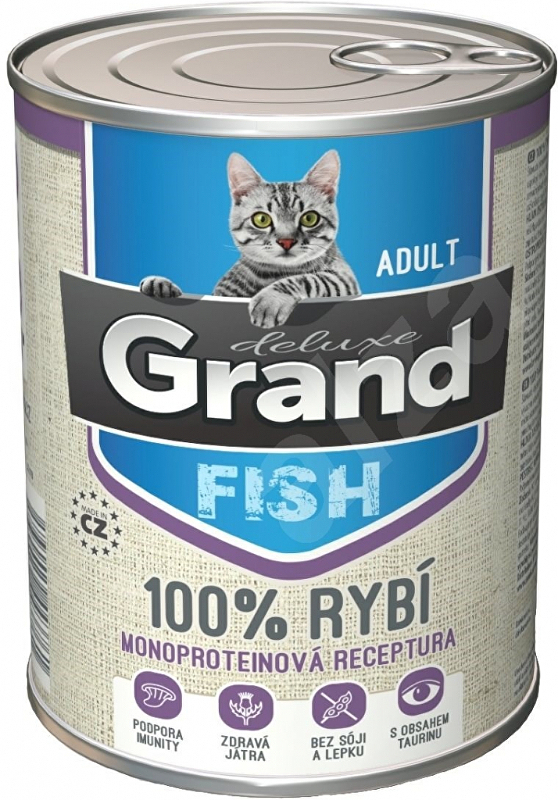 GRAND konz. kočka deluxe 100% rybí 400g