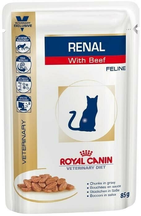 Royal Canin VD Feline Renal  12x85g hovězí kapsa