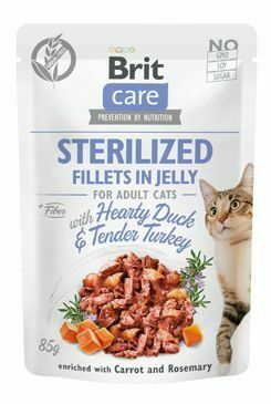 Brit Care Cat Fillets in Jelly Steril Duck&Turkey 85g