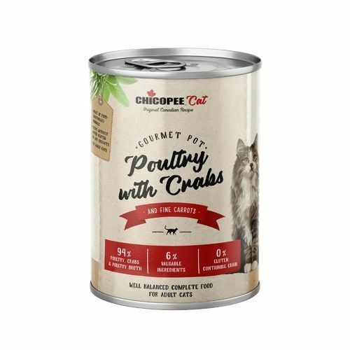 Chicopee Cat konz. Gourmet Pot Poultry+Crabs 400g