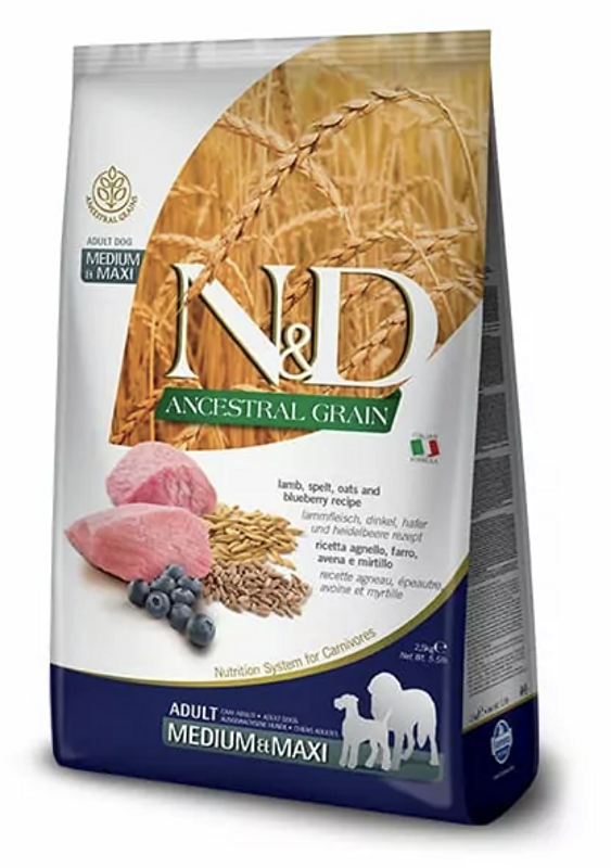 N&D LG DOG Adult M/L Lamb & Blueberry 12kg