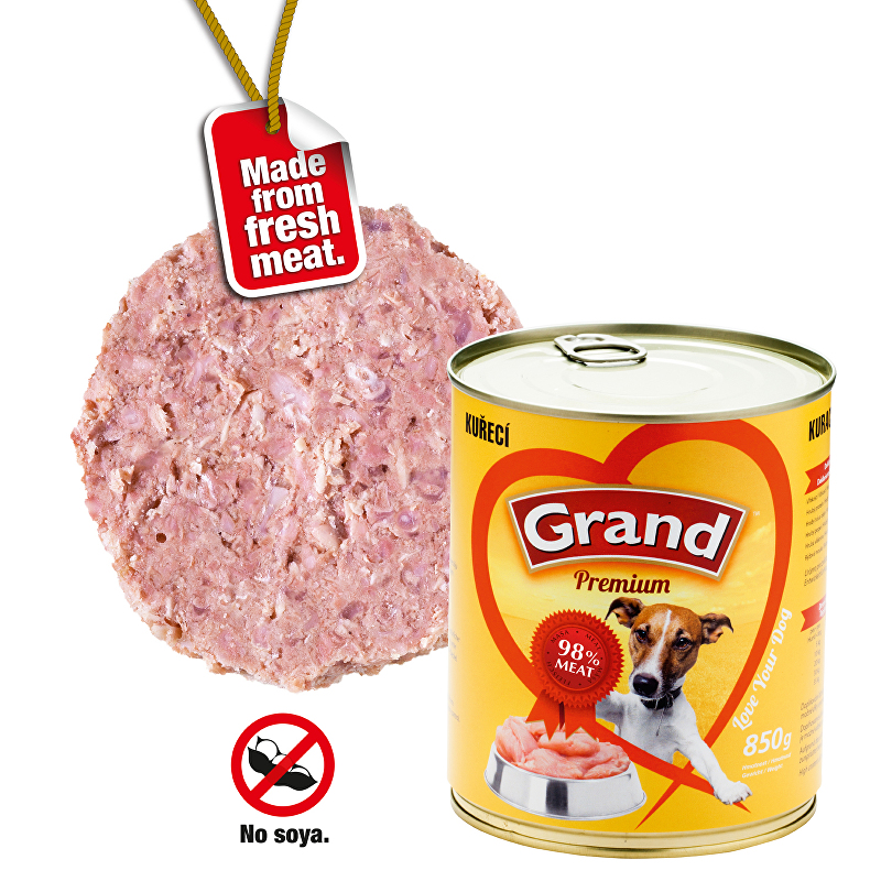 GRAND konz. pes drůbeží 850g