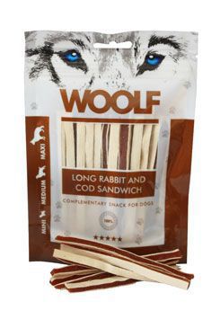 WOOLF pochoutka soft Rabbit&Pollock sandwich LONG 100g