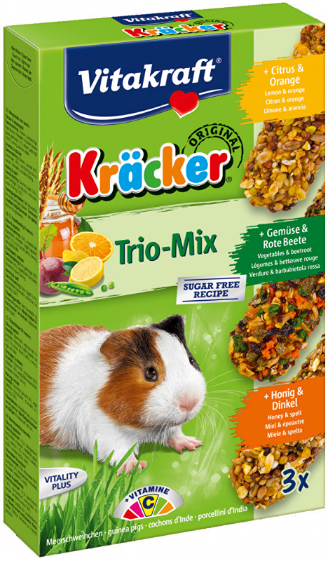 Vitakraft Rodent Guinea pig Kräcker honey/veg/citr 3ks