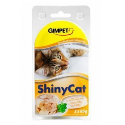 Gimpet kočka konz. ShinyCat tuňak/kuře 2x70g