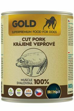 IRONpet Gold Dog Pork cut muscle konzerva 800g