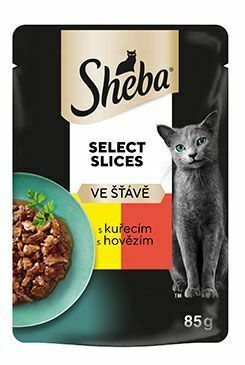 Sheba kapsa s kuřecím a hovězím ve šťávě 85g