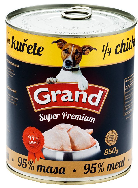 GRAND konz. pes Extra s 1/4 kuřete 850g