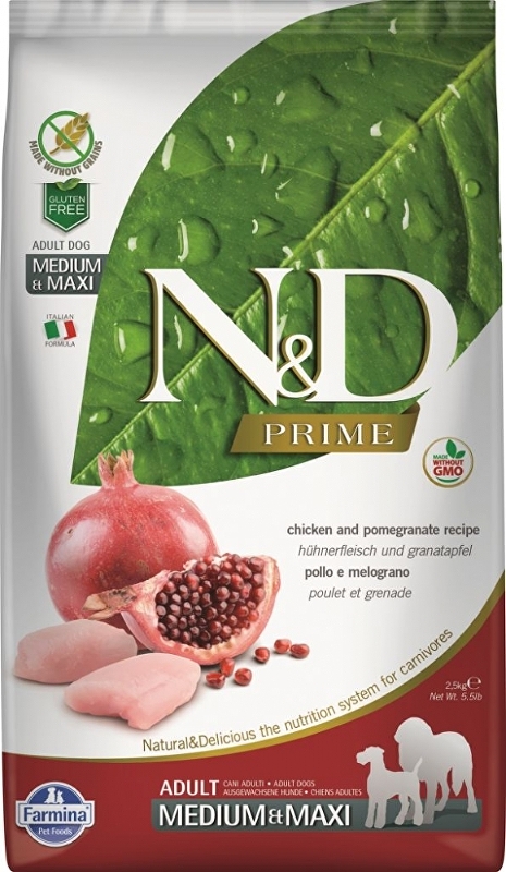 N&D PRIME DOG Adult M/L Chicken & Pomegranate 2,5kg