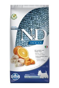 N&D OCEAN DOG LG Adult Mini Codfish & Orange 7kg + barel zdarma (NELZE POSLAT PŘES ZÁSILKOVNU)