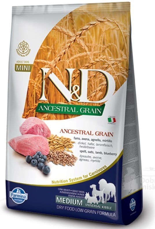 N&D LG DOG Adult M/L Lamb & Blueberry 12kg + barel zdarma (NELZE POSLAT PŘES ZÁSILKOVNU)